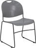 Flash Furniture HERCULES Series 880 lb. Capacity Navy Ergonomic Shell Stack Chair with Chrome Frame and 18'' Seat Height Model RUT-188-GY-GG