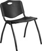 Flash Furniture HERCULES Series 880 lb. Capacity Black Polypropylene Stack Chair with Black Frame Finish Model RUT-D01-BK-GG