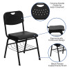 Flash Furniture Black Plastic Chair with Left Handed Tablet Arm and Book Basket Model RUT-GK01-BK-BAS-GG 3