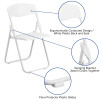 Flash Furniture HERCULES Series 880 lb. Capacity Heavy Duty White Plastic Folding Chair Model RUT-I-WHITE-GG 5
