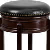 Flash Furniture 29'' Backless Cherry Wood Bar Stool with Black Leather Swivel Seat, Model TA-68829-CA-GG 4