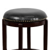Flash Furniture 24'' Backless Cherry Wood Counter Height Stool with Black Leather Swivel Seat, Model TA-68924-CA-CTR-GG 4