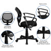 Flash Furniture Mid-Back Black Mesh Task Chair and Computer Chair with Arms Model WA-3074-BK-A-GG 4