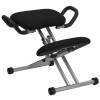 Flash Furniture Ergonomic Kneeling Chair in Black Fabric with Back and Handles Model WL-1429-GG