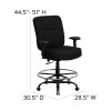 Flash Furniture HERCULES Series 400 lb. Capacity Big & Tall Black Fabric Drafting Stool with Arms and Extra WIDE Seat Model WL-735SYG-BK-AD-GG 3