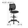 Flash Furniture Mid-Back Mesh Drafting Stool with Black Fabric Seat, Model WL-A277-BK-D-GG 4