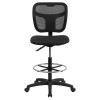 Flash Furniture Mid-Back Mesh Drafting Stool with Black Fabric Seat, Model WL-A7671SYG-BK-D-GG 4