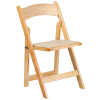 Flash Furniture HERCULES Series Natural Wood Folding Chair with Vinyl Padded Seat Model XF-2903-NAT-WOOD-GG