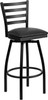 Flash Furniture HERCULES Series Black Ladder Back Swivel Metal Bar Stool - Burgundy Vinyl Seat Model XU-6F8B-LADSWVL-BLKV-GG
