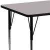 Flash Furniture 24''W x 60''L Rectangular Activity Table with 1.25'' Thick High Pressure Grey Laminate Top and Standard Height Adjustable Legs Model XU-A2460-REC-GY-H-A-GG 5