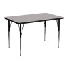 Flash Furniture 30''W x 48''L Rectangular Activity Table with 1.25'' Thick High Pressure Grey Laminate Top and Standard Height Adjustable Legs Model XU-A3048-REC-GY-H-A-GG
