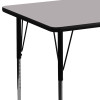 Flash Furniture 30''W x 48''L Rectangular Activity Table with Grey Thermal Fused Laminate Top and Standard Height Adjustable Legs Model XU-A3048-REC-GY-T-A-GG 5