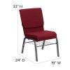 Flash Furniture HERCULES Series 18.5''W Burgundy Fabric Church Chair with 4.25'' Thick Seat, Book Rack - Silver Vein Frame Model XU-CH-60096-BY-SILV-BAS-GG 4