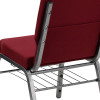 Flash Furniture HERCULES Series 18.5''W Burgundy Fabric Church Chair with 4.25'' Thick Seat, Book Rack - Silver Vein Frame Model XU-CH-60096-BY-SILV-BAS-GG 6