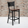 Flash Furniture HERCULES Series Black Coffee Back Metal Restaurant Bar Stool - Cherry Wood Seat Model XU-DG-60114-COF-BAR-CHYW-GG 2