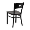 Flash Furniture HERCULES Series Black Circle Back Metal Restaurant Chair - Natural Wood Back & Seat Model XU-DG-60119-CIR-MAHW-GG 3