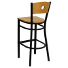 Flash Furniture HERCULES Series Black Slat Back Metal Restaurant Bar Stool - Natural Wood Back, Black Vinyl Seat Model XU-DG-6F6B-CIR-BAR-NATW-GG 3