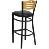 Flash Furniture HERCULES Series Black Slat Back Metal Restaurant Bar Stool - Natural Wood Back, Burgundy Vinyl Seat Model XU-DG-6H3B-SLAT-BAR-BLKV-GG 3