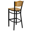 Flash Furniture HERCULES Series Black Vertical Back Metal Restaurant Bar Stool - Black Vinyl Seat Model XU-DG-6H3B-SLAT-BAR-NATW-GG 3