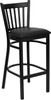 Flash Furniture HERCULES Series Black Vertical Back Metal Restaurant Bar Stool - Burgundy Vinyl Seat Model XU-DG-6R6B-VRT-BAR-BLKV-GG