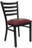 Flash Furniture HERCULES Series Black Ladder Back Metal Restaurant Chair - Burgundy Vinyl Seat, Model XU-DG694BLAD-BURV-GG