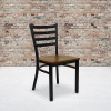 Flash Furniture HERCULES Series Black Ladder Back Metal Restaurant Chair - Cherry Wood Seat, Model XU-DG694BLAD-CHYW-GG 2