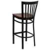 Flash Furniture HERCULES Series Black School House Back Metal Restaurant Bar Stool - Mahogany Wood Seat Model XU-DG6R8BSCH-BAR-CHYW-GG 3