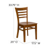 Flash Furniture HERCULES Series Cherry Finished Ladder Back Wooden Restaurant Chair - Black Vinyl Seat Model XU-DGW0005LAD-CHY-GG 4