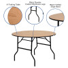 Flash Furniture 60'' Round Wood Folding Banquet Table with Clear Coated Finished Top Model YT-WRFT48-TBL-GG 2