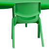 Flash Furniture 24''W x 48''L Adjustable Rectangular Green Plastic Activity Table Set with 6 School Stack Chairs Model YU-YCX-0013-2-RECT-TBL-GREEN-R-GG 3