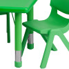 Flash Furniture 24''W x 48''L Adjustable Rectangular Green Plastic Activity Table Set with 6 School Stack Chairs Model YU-YCX-0013-2-RECT-TBL-GREEN-R-GG 4