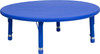 Flash Furniture 45'' Round Height Adjustable Blue Plastic Activity Table Model YU-YCX-005-2-ROUND-TBL-BLUE-GG