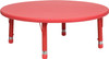 Flash Furniture 45'' Round Height Adjustable Red Plastic Activity Table Model YU-YCX-005-2-ROUND-TBL-RED-GG