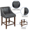 Flash Furniture Carmel Series 24" Dk Gray LeatherSoft Stool, Model# 2-CH-182020-24-DKGY-GG 3