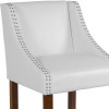 Flash Furniture Carmel Series 24" White LeatherSoft Stool, Model# 2-CH-182020-24-WH-GG 6
