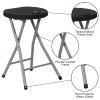 Flash Furniture Black Plastic Foldable Stool, Model# 2-DAD-YCD-30-GG 3