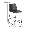 Flash Furniture 2PK 24" Gray Dining Stool, Model# 2-ET-ER18345-24-GY-GG 4