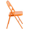 Flash Furniture HERCULES COLORBURST Series Orange Marmalade Folding Chair, Model# 2-HF3-ORANGE-GG 7