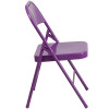 Flash Furniture HERCULES COLORBURST Series Impulsive Purple Folding Chair, Model# 2-HF3-PUR-GG 7
