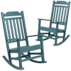 Flash Furniture Winston Teal Wood Rocking Chair, Model# 2-JJ-C14703-TL-GG