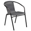 Flash Furniture Gray Rattan Stack Chair, Model# 2-TLH-037-GY-GG 7