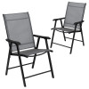 Flash Furniture 2PK Black Folding Patio Chair, Model# 2-TLH-SC-044-B-GG