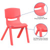 Flash Furniture 2PK Red Plastic Stack Chair, Model# 2-YU-YCX-001-RED-GG 3
