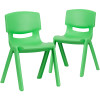 Flash Furniture 2PK Green Plastic Stack Chair, Model# 2-YU-YCX-004-GREEN-GG