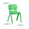 Flash Furniture 2PK Green Plastic Stack Chair, Model# 2-YU-YCX-004-GREEN-GG 4