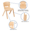 Flash Furniture 2PK Natural Plastic Chair, Model# 2-YU-YCX-004-NAT-GG 3