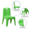 Flash Furniture 2PK Green Plastic Stack Chair, Model# 2-YU-YCX-011-GREEN-GG 3