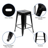 Flash Furniture Black 24" High Metal Stool, Model# 4-ET-31320-24-BK-R-GG 5