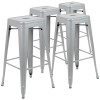 Flash Furniture Silver 30" High Metal Stool, Model# 4-ET-31320-30-SV-R-GG