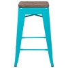 Flash Furniture Teal 24" High Metal Stool, Model# 4-ET-31320W-24-TL-R-GG 7